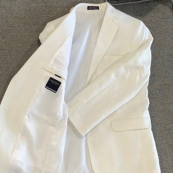 Nautica Boys White linen blazer Size 14 - Picture 2 of 8